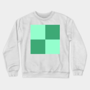 Minty Fresh Seafoam Turquoise Green Checkerboard Pattern Crewneck Sweatshirt